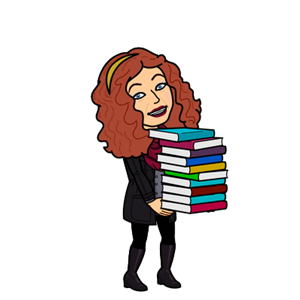 Media Specialist with book stack 